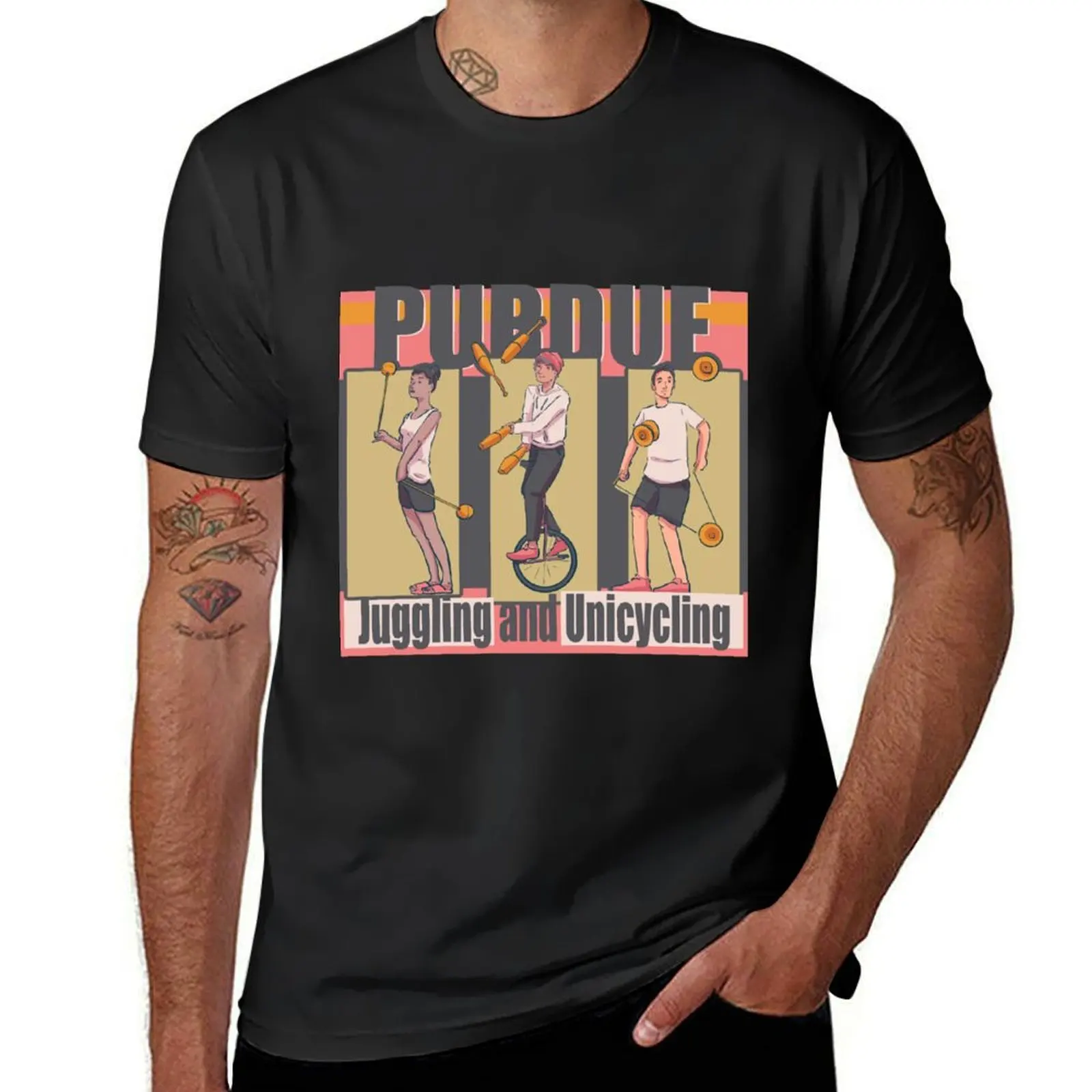 Purdue Juggling and Unicycling Club T-Shirt blacks anime clothes boys animal print boys whites mens t shirt