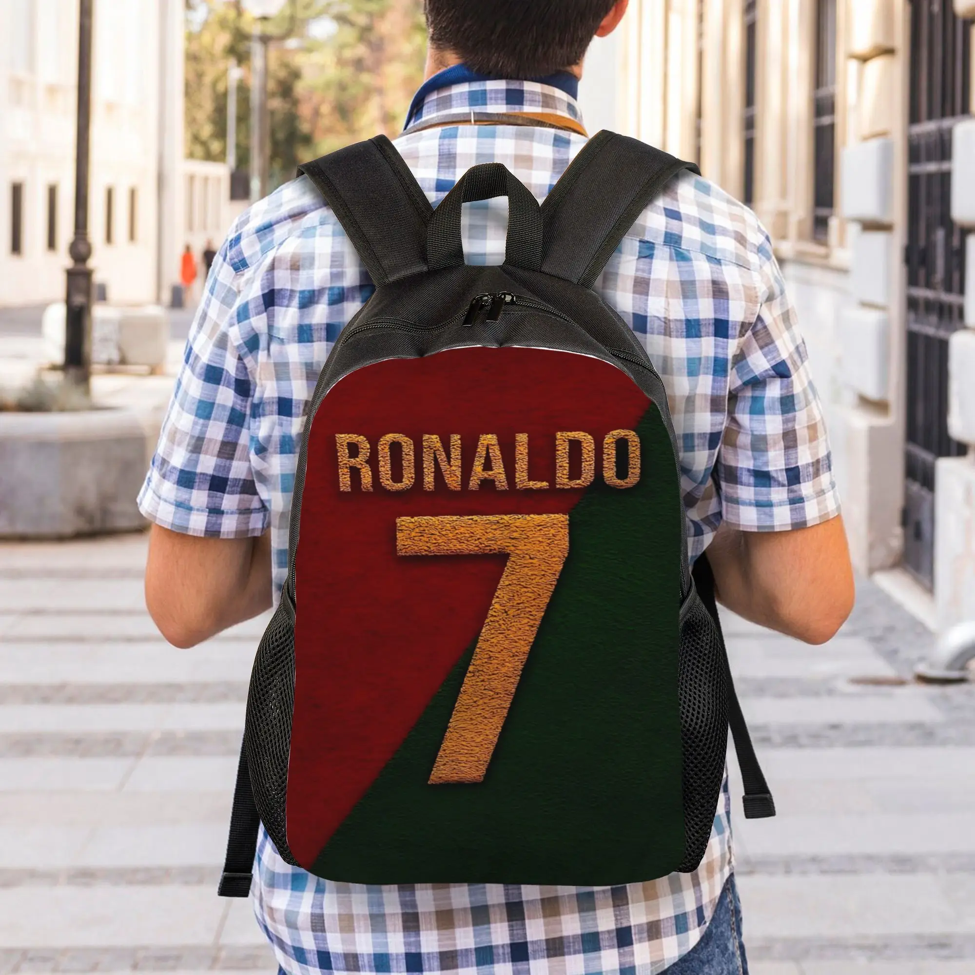 Dynamic Soccer Player Backpack Boy Girl R-Ronaldos 2026 Lightweight Backpacks Polyester School Bags High Quality Rucksack view 6