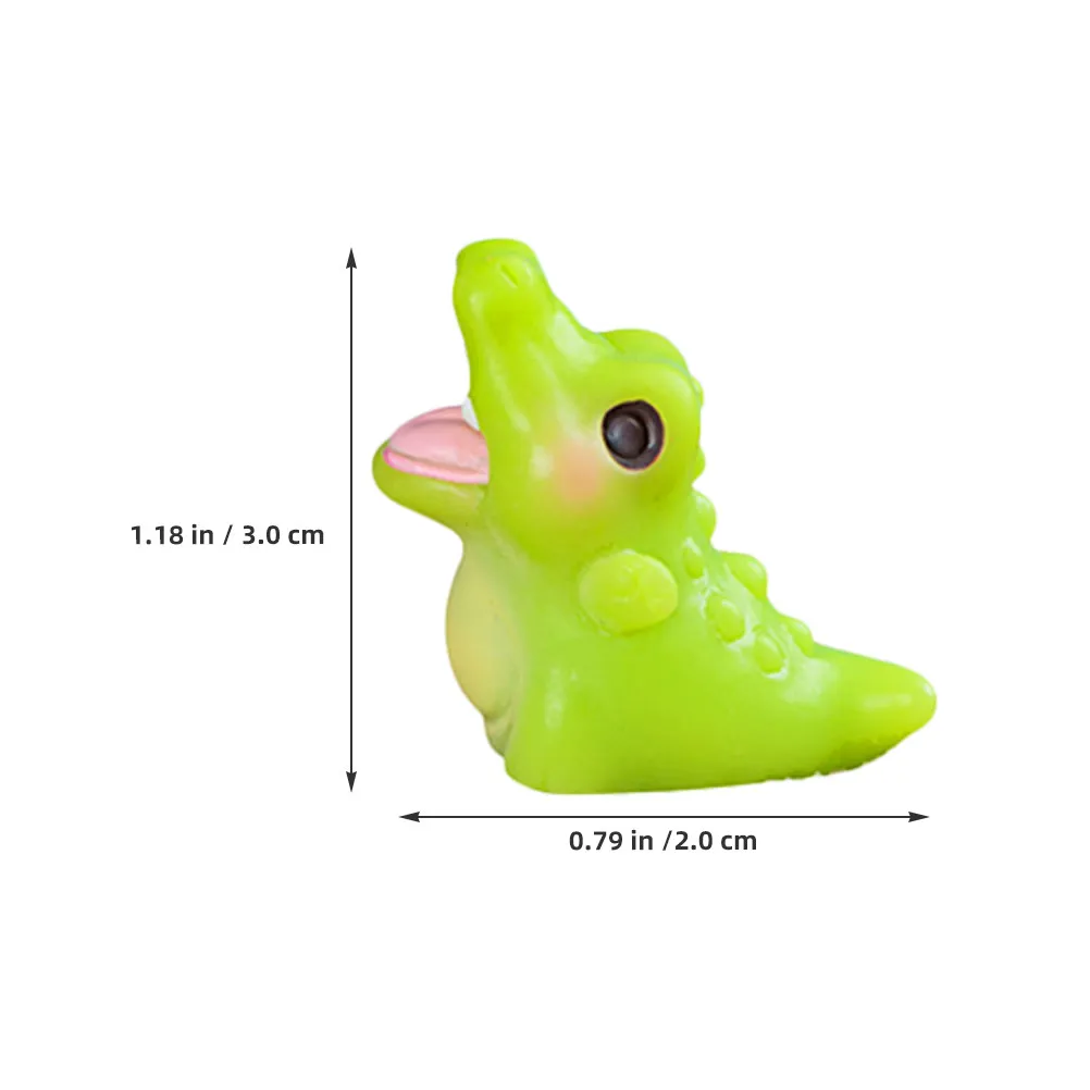 6Pcs Mini Resin Small Alligator Decorations Cartoon Bubble Shape DIY Microlandscape Fairy Garden Party Classroom Office Bulk