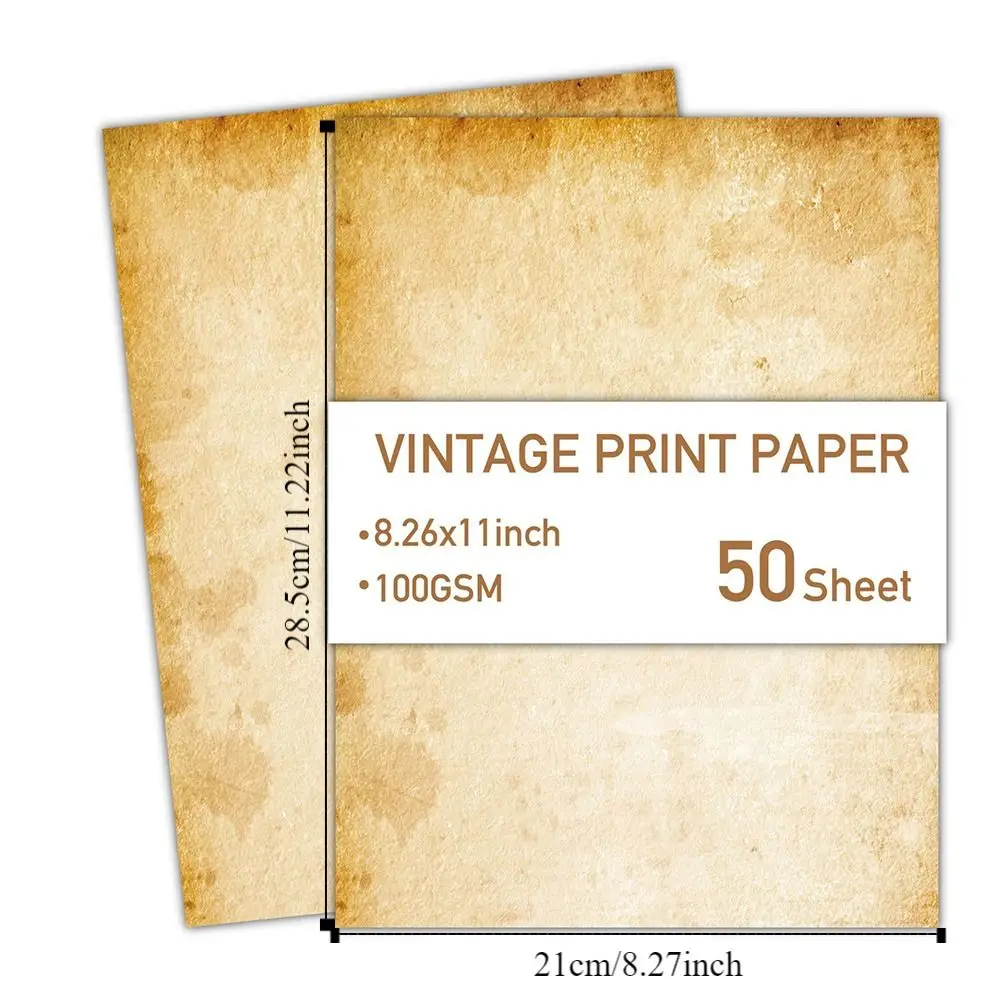 50 ورقة خمر القرطاسية ورق للكتابة ورق الرسم الكلاسيكي الأدبي سجل القصاصات رسالة ورقة سمكا 100GSM القراصنة مخطوطات