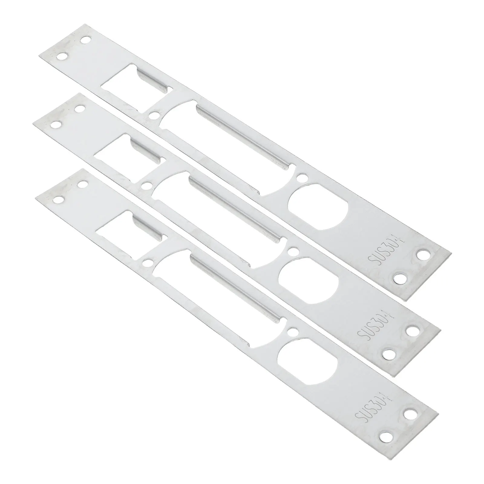 3Pcs Premium Stainless Steel Anti Theft Lock Body Guide Plates Deadbolt Strike Security Plates for Interior Exterior Doors
