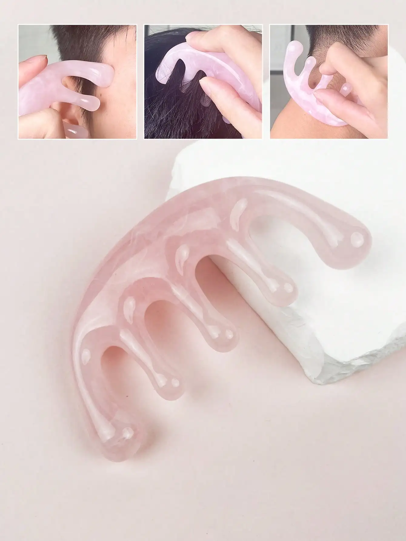 

1pc Portable Resin Massage Comb Beauty Tool With Five Teeth For Head & Meridian Massage, Neck Guasha Comb,Beauty,Skin Care Products,Spa,Self Care,Skin Care Tools,Face Care,Esthetician Supplies,Massage,Face Massage Tool,Face Roller