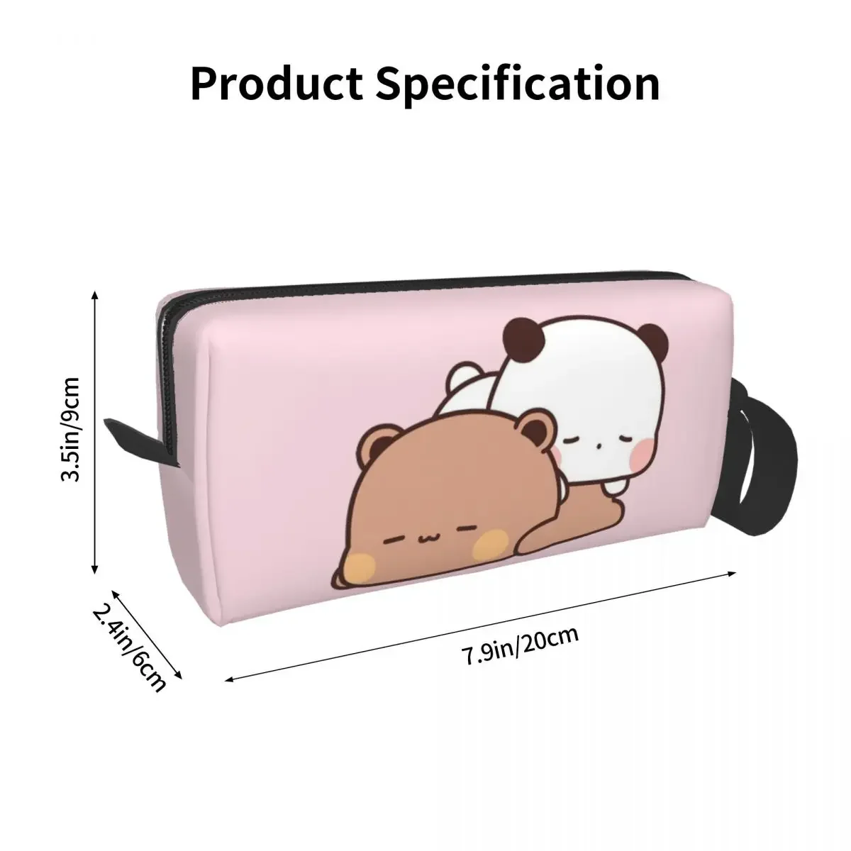 Panda Bear Couple Cartoon Makeup Bag Pouch Waterproof Bubu And Dudu Cosmetic Bag Travel Toiletry Small Makeup Pouch Storage Bag