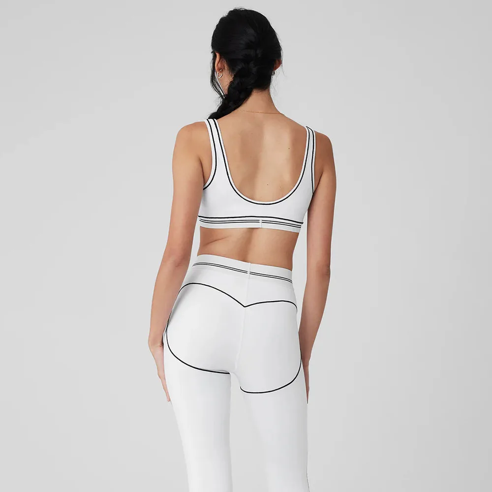 Soutien-gorge à gorge cœur pour aérographe, legging taille haute, vêtements de survêtement de yoga, pantalon astronomique, sangle initiée, ensemble de sport élastique