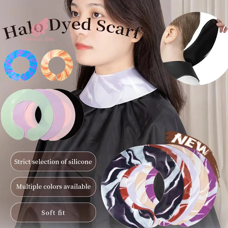 

Silicone Stylist Cutting Collar Hair Dyeing Shawl Waterproof Neck Cape Wrap Cover Barber Hairdressing Hair Coloring Accessories