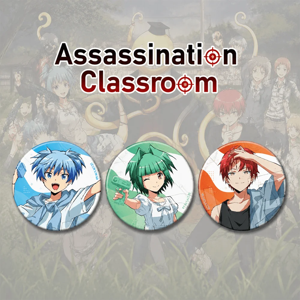 Assassination Classroom Nagisa 58mm Badge Acrylic Stand Keychain Summer Casual Brooch Desk Display Anime Fan Merch Gift Toy
