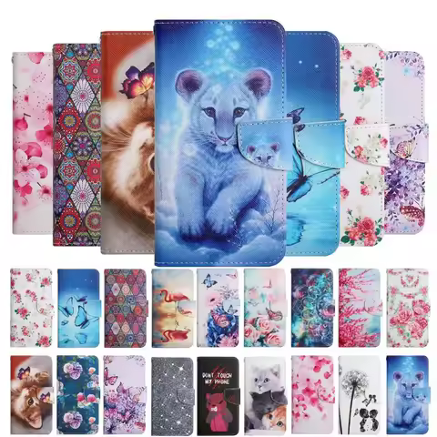 5PE* Leather Case Anti-fall Printing Card Insertion Flip Cover Protective Case For SAMSUNG Galaxy S22PLUS S22ULTRA A10S