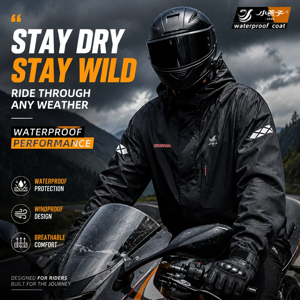 Raincoat and Rain Pants for Motorcycles, Adult Outerwear for Men, Delivery Riders, Cycling Split Design, Weatherproof New Model