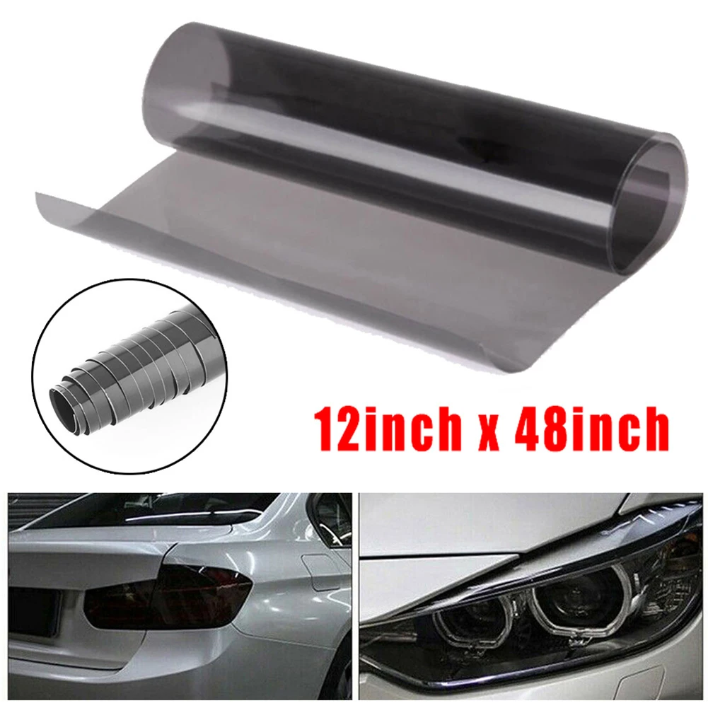 30x120cm Car Headlight Color Change Film Gloss Lights Smoke PVC Film Tint Taillight Wrap Black Car Headlight Tint Film