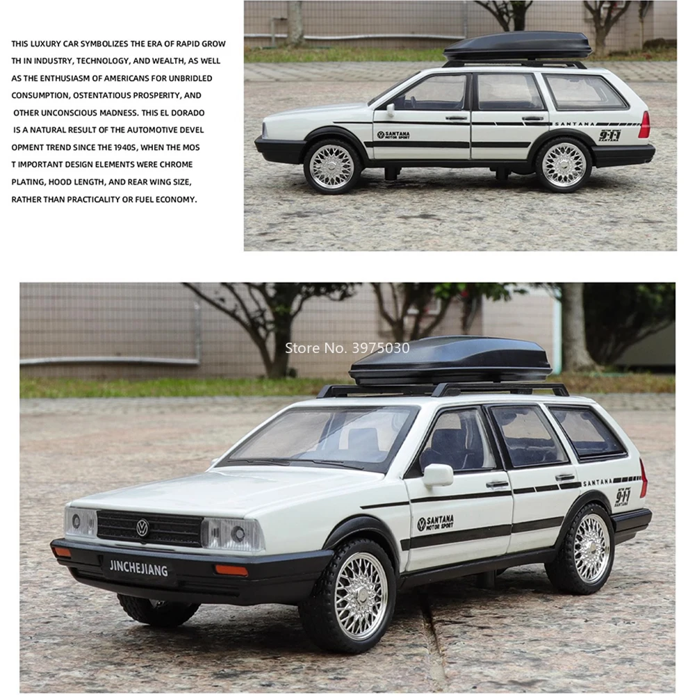 1:32 Santana Wagon Auto's Modellen Speelgoed Legering Diecast Wiel Trek Vintage Auto met Lichte Muziek Voertuigen voor Kinderen Collectie Plezier