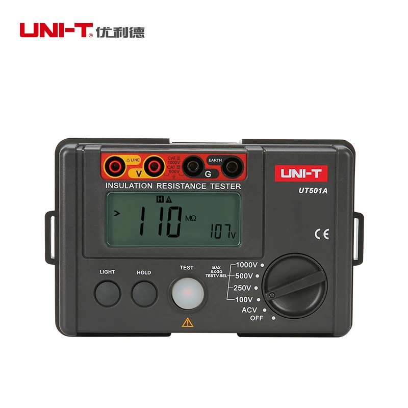 UNI-T UT501A 1000V Insulation Earth Ground Resistance Meter Auto Range Ohm Tester Megohmmeter VoltmeterTester