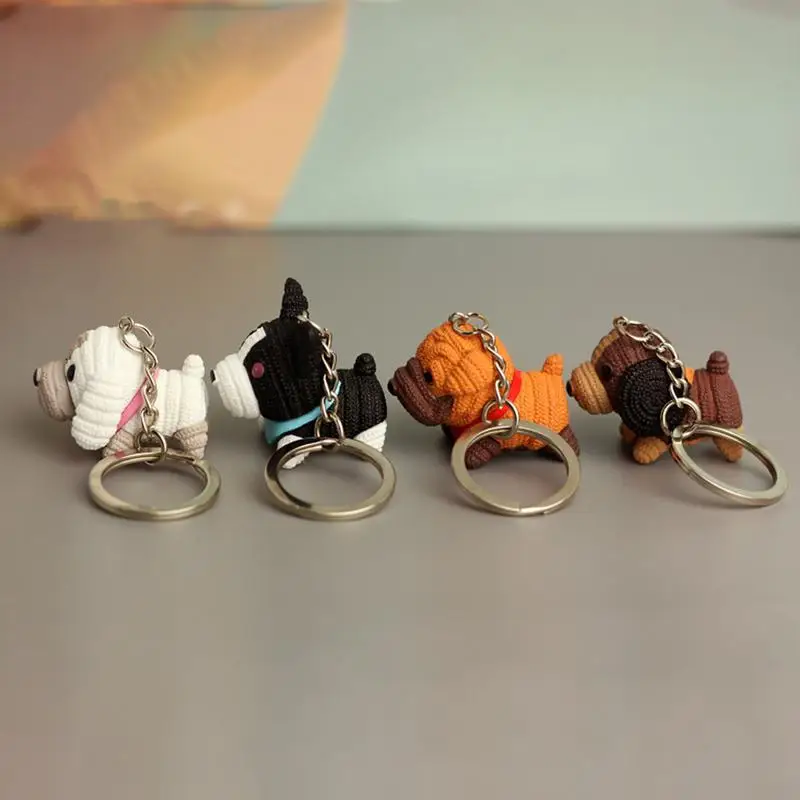 Car Key Backpack Keychain 4 Pieces Puppy Keychain with Cartoon Pet Dog Design Vivid Backpack Accessory Key Pendant for Bags