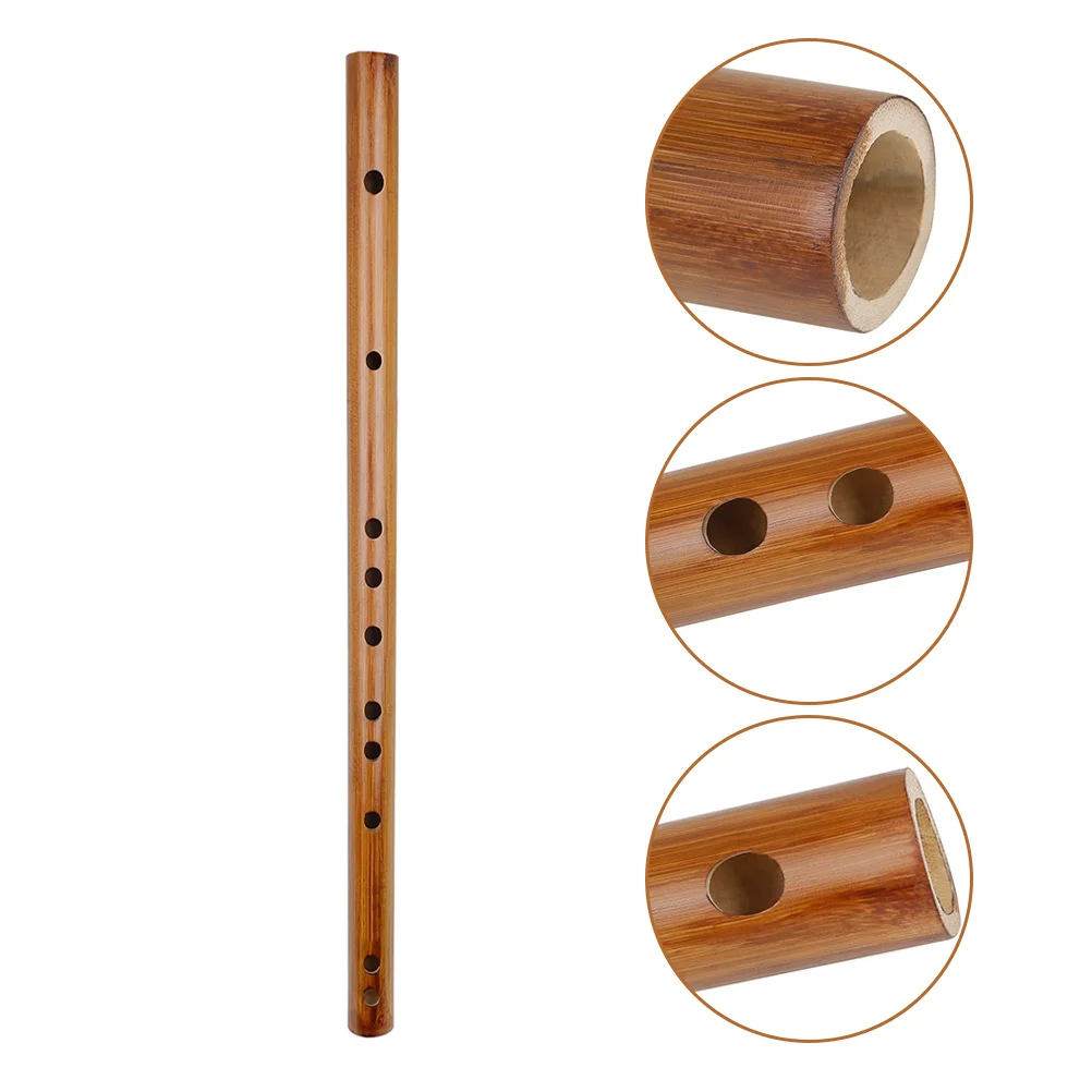 

Natural Wooden Small Flute No Lacquer Durable Vertical Piccolo Easy Carry Storage Bag Clear Intonation Woodwind Musical