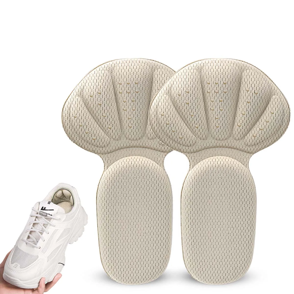 T-förmige Schwamm-Fersenpolster, Fersenschutzpolster, geeignet für High Heels, flache Schuhe, verbessert den Schuh-Fit-Komfort, verhindert Fersenrutschen