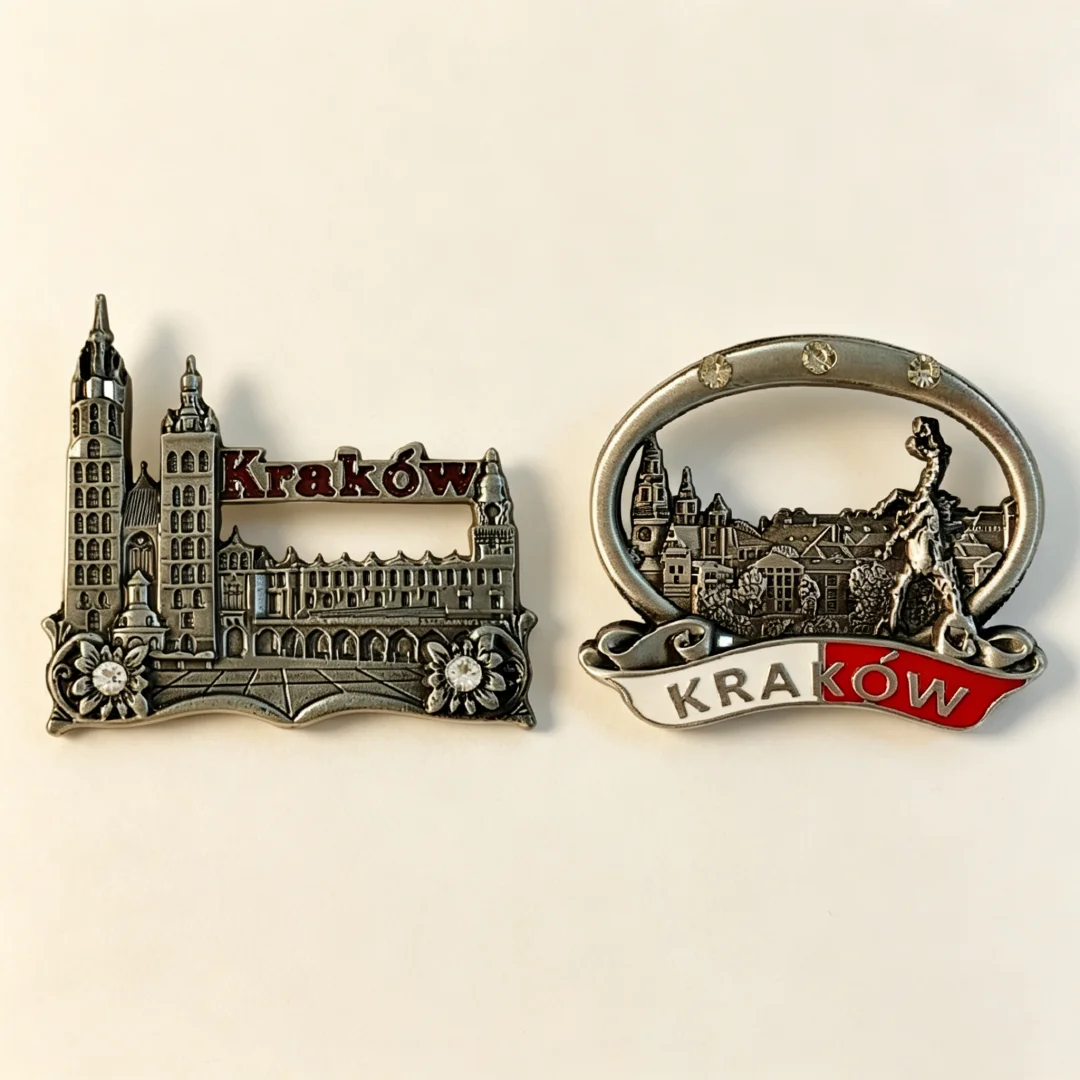 Imãs de Geladeira 3D de Cracóvia, Polônia, Ornamento Metálico, Adesivos de Imãs de Refrigerador, Lembranças Turísticas, Coleção, Presente, Decoração para Casa