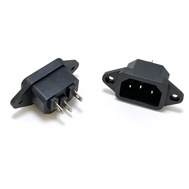 5 Pcs 3P IEC320 C14 Electrical AC Socket Male Plug Panel Power Inlet Sockets Connectors AC 250V 10A