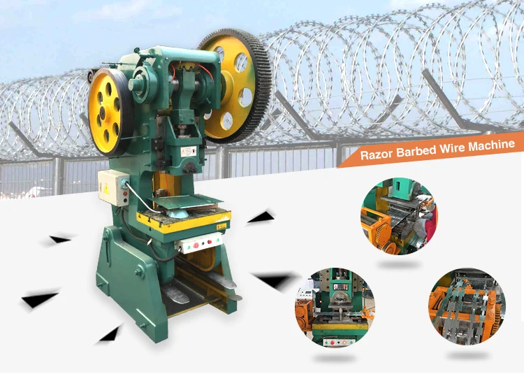 Macchina per la produzione di recinzioni in rete metallica spinata con rasoio automatico in filo metallico di nuova progettazione in fabbrica