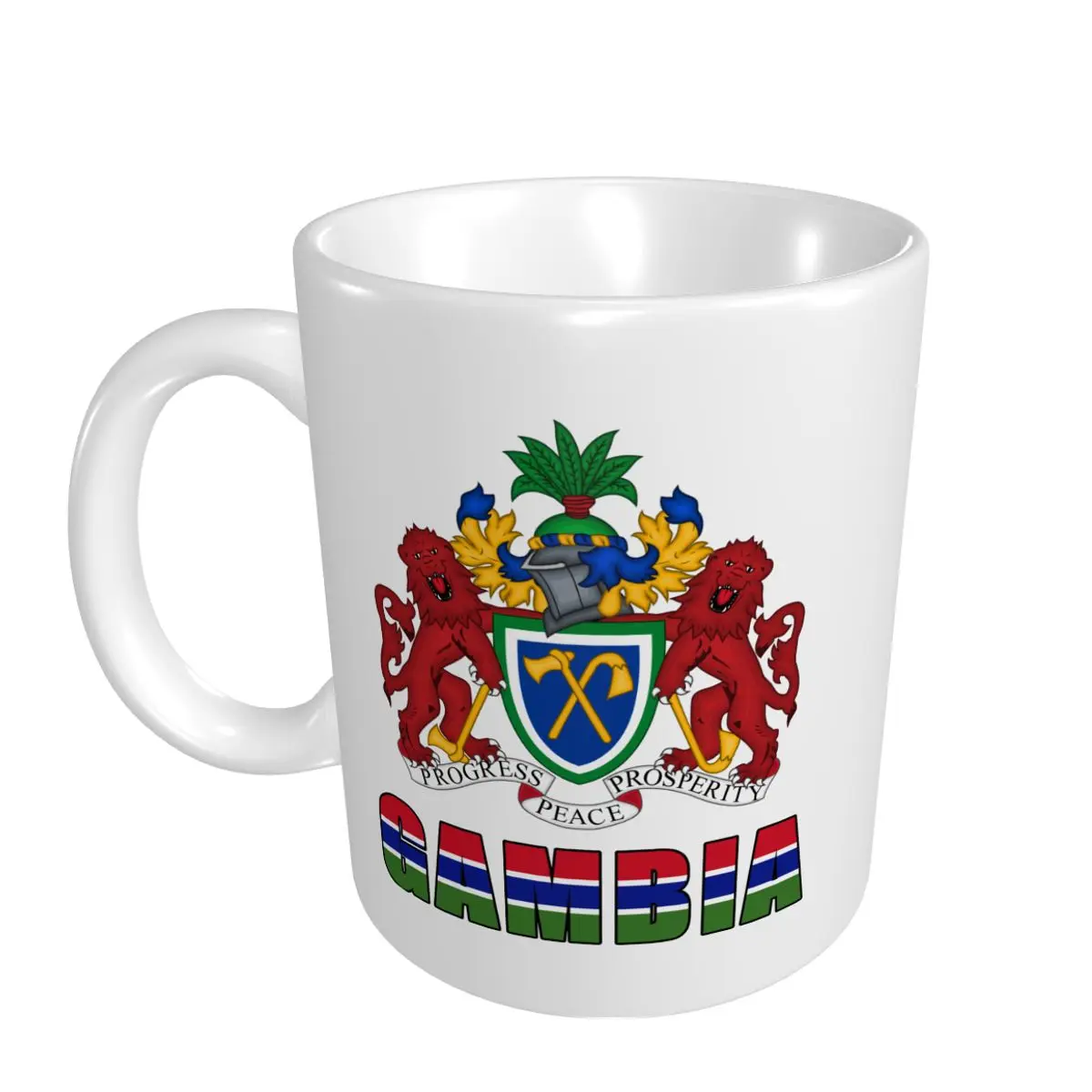 Mark Cup Mug Gambia Letter Flag Emblem Coffee Mugs Tea Milk Water Cup Travel Mugs For Office Home