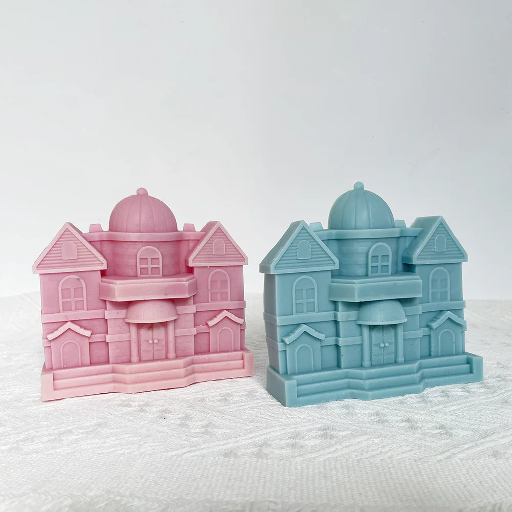 

House Scented Candle Silicone Mold DIY Christmas House Resin Plaster Ornament Epoxy Mould