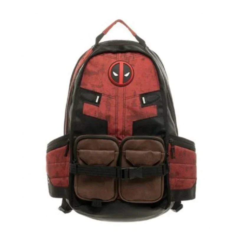 Marvel Avengers Deadpool Captains America กระเป๋าเป้สะพายหลังอะนิเมะการ์ตูนกระเป๋าเป้สะพายหลังกลางแจ้งกระเป๋าเดินทางความจุสูงกระเป๋าเป้สะพายหลัง