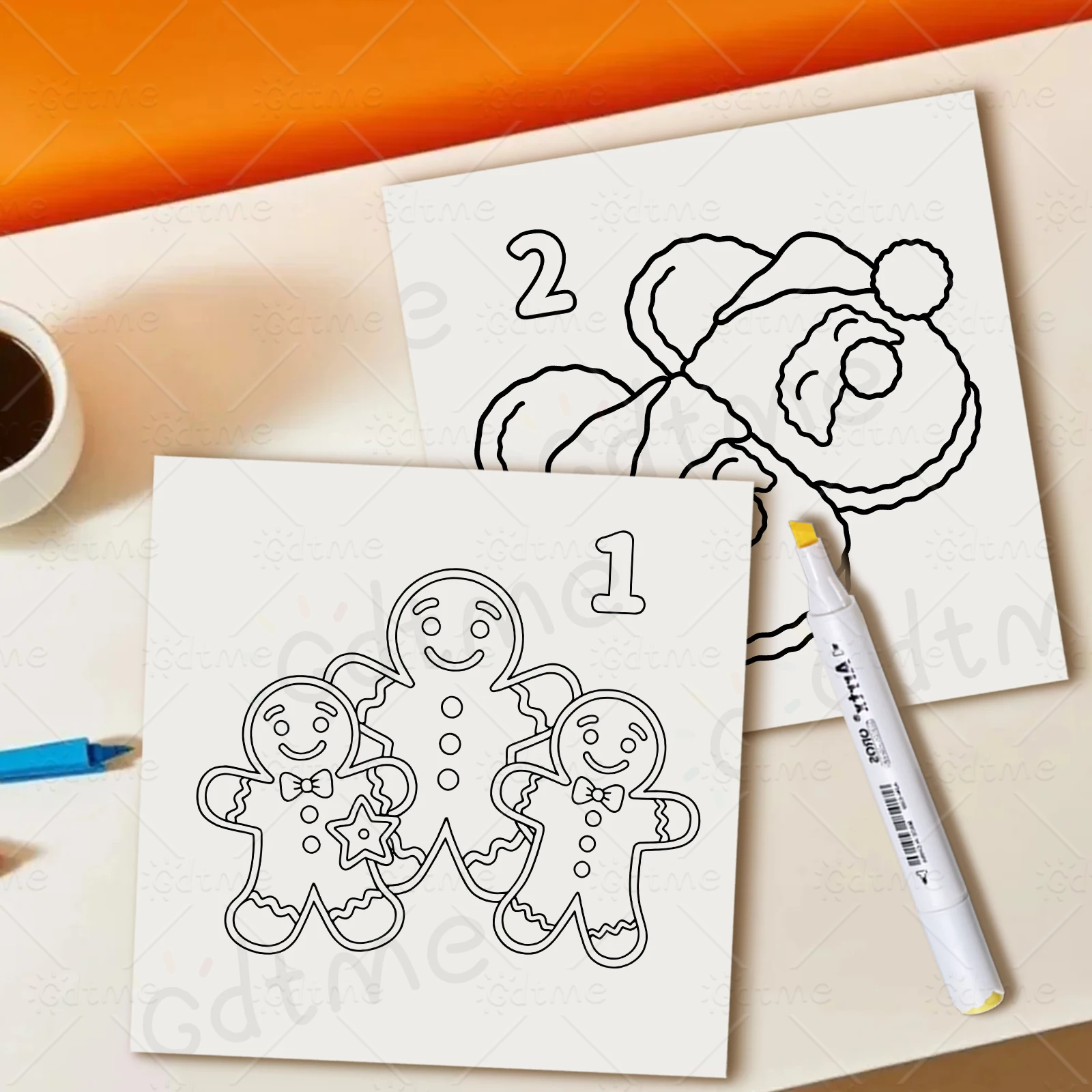ADVENT CALENDAR CHRISTMAS Malbuch mit kräftigen, einfachen Mustern für Erwachsene, süßes Zeichenbuch, perfektes Geschenk für Party und Geburtstag – Detail 9