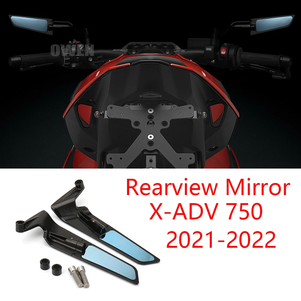 

For Honda X-ADV 750 Motorcycle Stealth Mirrors Wind Wing Rear View Mirror 360Adjustable Sports Wing Mirrors 2021-2022