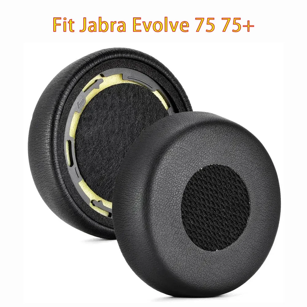 MOUDUNG Replacement Soft Protein Leather Ear Pads For Jabra evolve 75 75+ evolve75 Headphone Memory Foam Ear Cushions EarPads