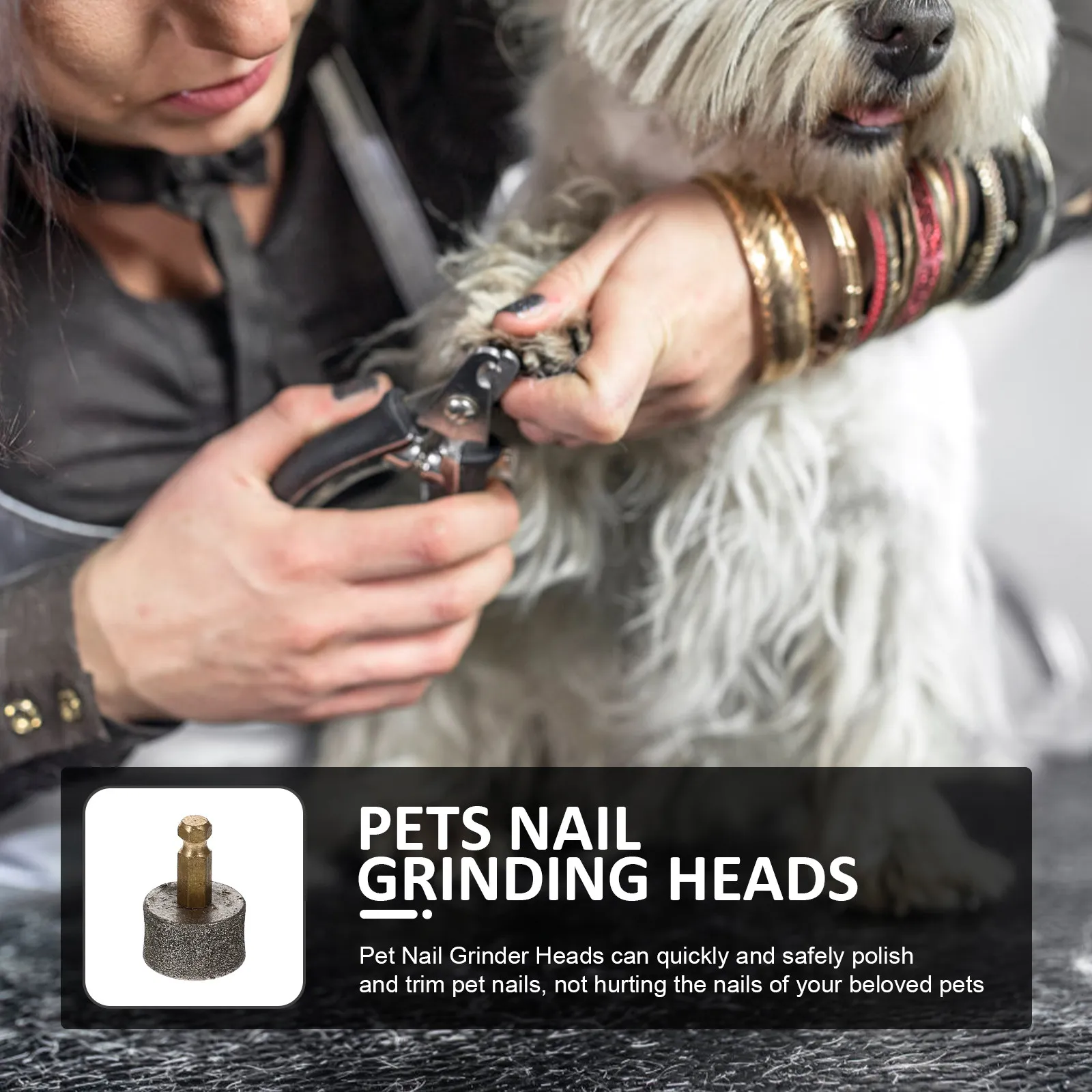 

6Pcs Pet Nail Sanding Heads Professional Replacement Grinding Heads for Electric Nail Grinders Suitable for Dogs Cats Puppies