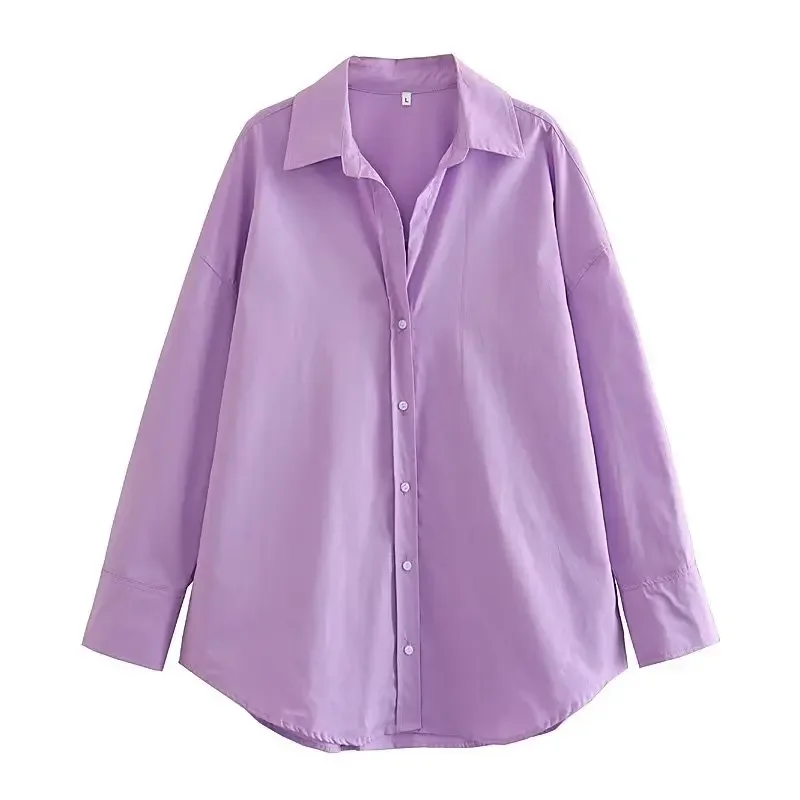 New Women Shirt Multicolour Button Up Shirt Women Summer Long Sleeve Top Female Streetwear Oversize Shirts And Blouses