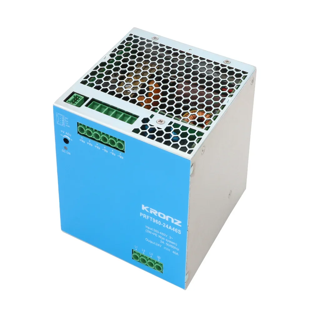 KRONZ Switching DIN-Rail Power Supply 960W DIN-Rail Three-phase Input AC/DC Adjustable 48V/20A Economical Power Supplies
