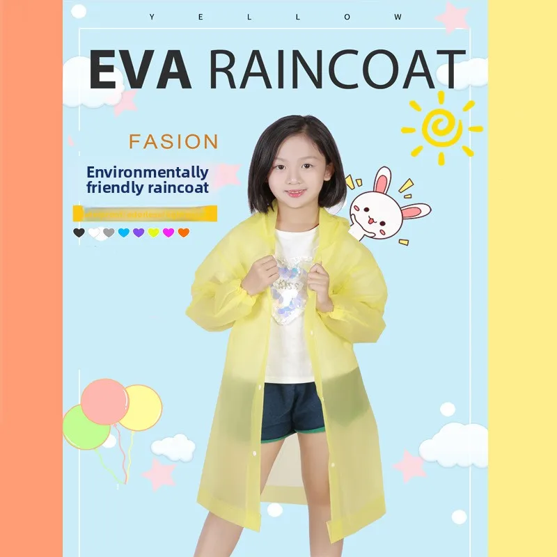 معطف واق من المطر للأطفال غير القابل للتصرف بالجملة للسفر، متوفر في المخزون، مقاوم للرياح ومقاوم للماء، معطف واق من المطر EVA سميك من قطعة واحدة