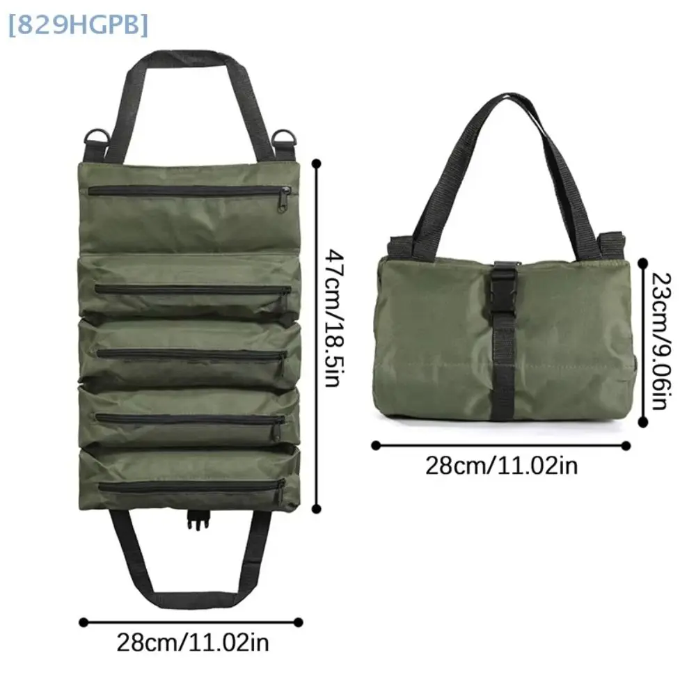 Multi-pocket Folding Reel Rolling Tool Bag Handbag Separate Storage Multi-function Tool Box Portable Oxford Cloth