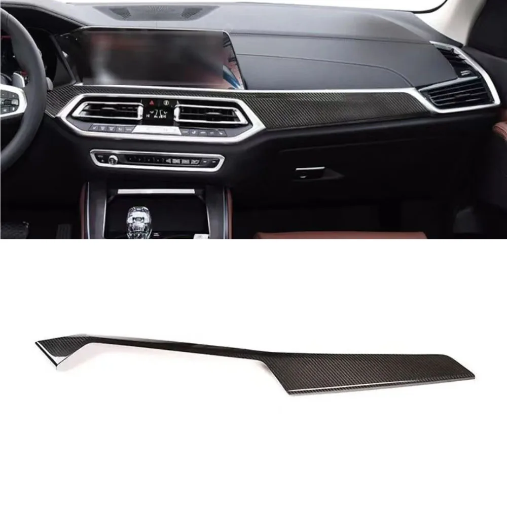 Real Dry Carbon Interior Dashboard Panel Cover Trims For BMW X6 G06 X5 G05 2019-2022