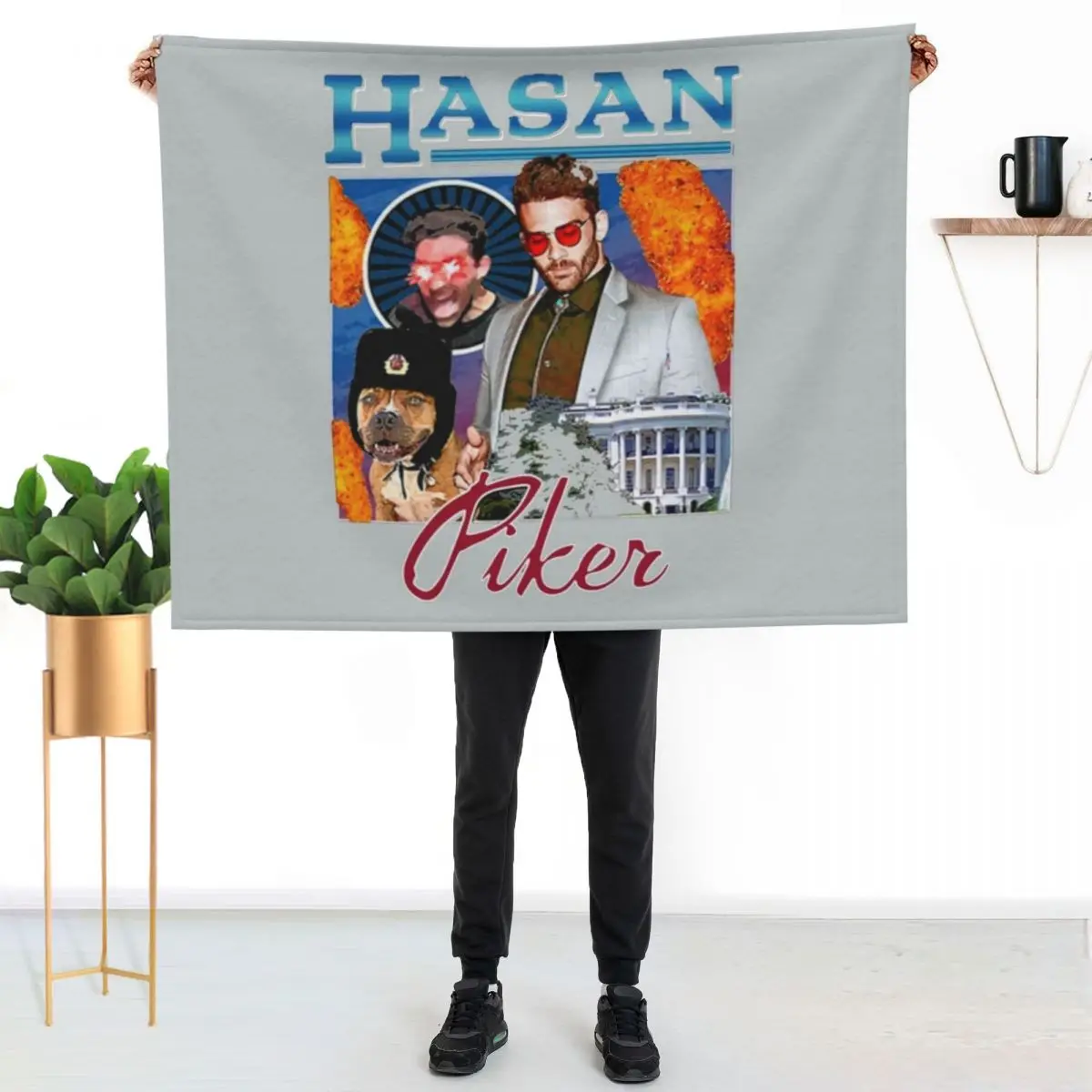 

Hasan Piker Throw Blanket Soft Comfort Blanket for Reading Watching TV