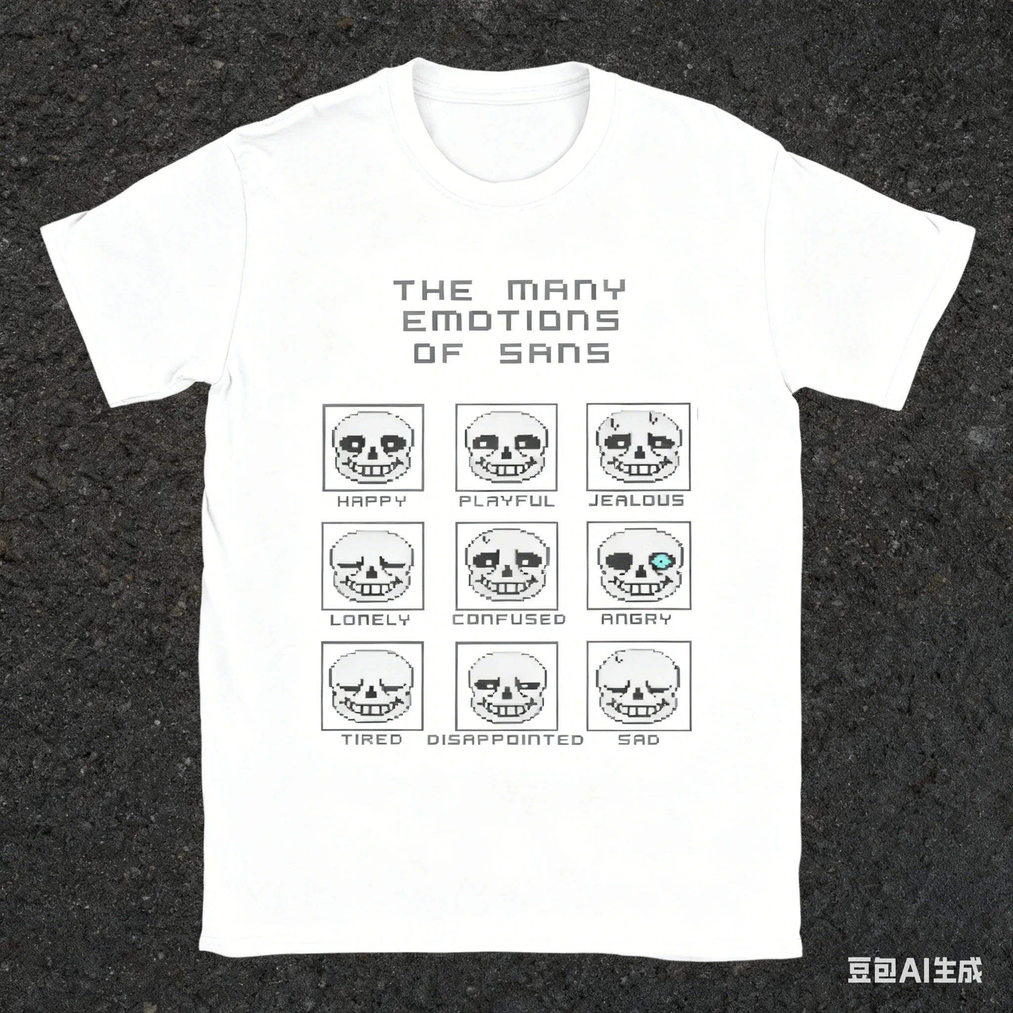 

2026 New The Many Emotions of Sans Undertale Deltarune Game Tops Fashion Short Sleeve O Neck Tee Shirt Plus Size T-Shirts