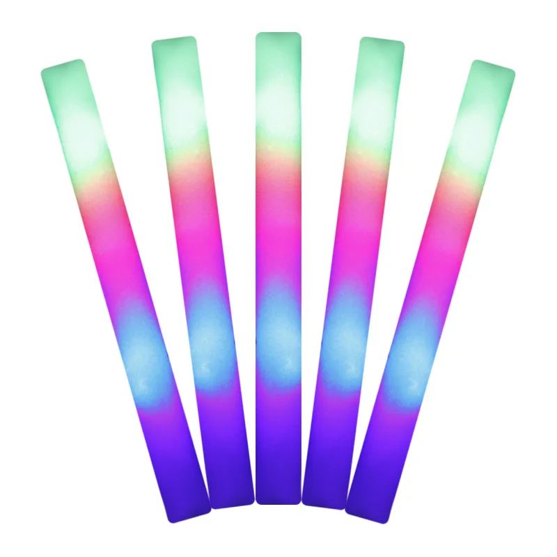 12/15/30/60 Stuks LED Glow Sticks Bulk Kleurrijke RGB Glow Foam Stick Cheer buis Donker Licht voor Kerst Verjaardag Bruiloft Feestartikelen - afbeelding 2