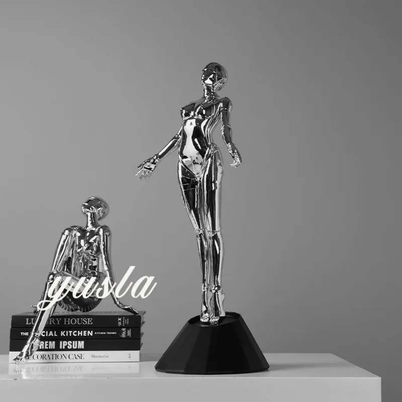 Figurines for Interior Modern Art Resin Tabletop Accessories Mechanical Goddess Figure Sculpture Hoom Decoration Best Gifts