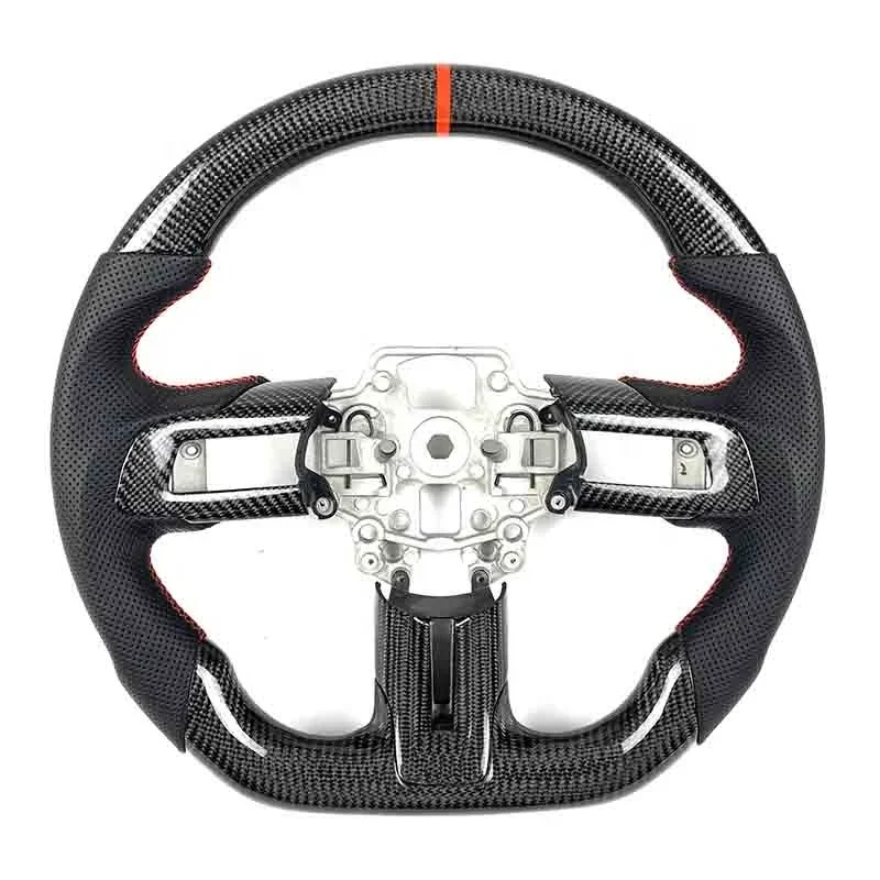 Sell Well 2015 2016 2017 2018 2019 For Ford Mustang GT Steering Wheel Carbon Fiber Leather