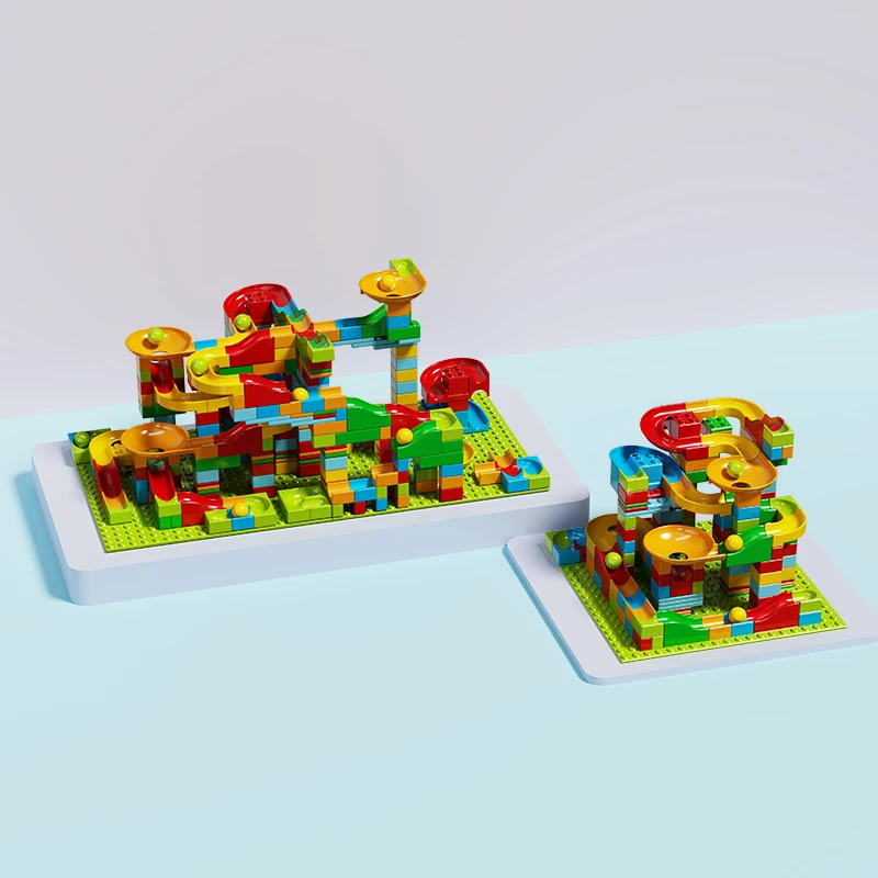 1000 ชิ้น Marble Run Building Blocks จํานวนมากชุด STEM ของเล่นเพื่อการศึกษาเด็กสร้างสรรค์ DIY Race Track ชุดก่อสร้างสําหรับการเรียนรู้