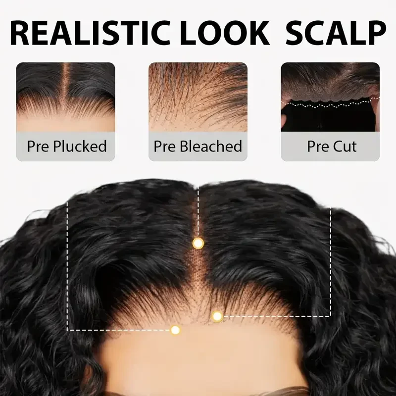 بيع التخليص بيرو قصيرة بوب غلويليس الباروكات موجة عميقة غلويليس الشعر البشري جاهزة لارتداء 180% قبل قطع الدانتيل 4x4 الدانتيل الجبهة