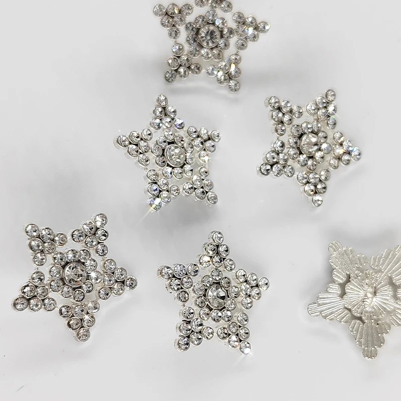 زر مطلي بالفضة لمعاطف ذاتية الصنع ، أزرار معدنية ، جودة عالية ، بيع بالجملة ، عرقوب خياطة ، تصميم نجمة ، 20 فضفاض #4