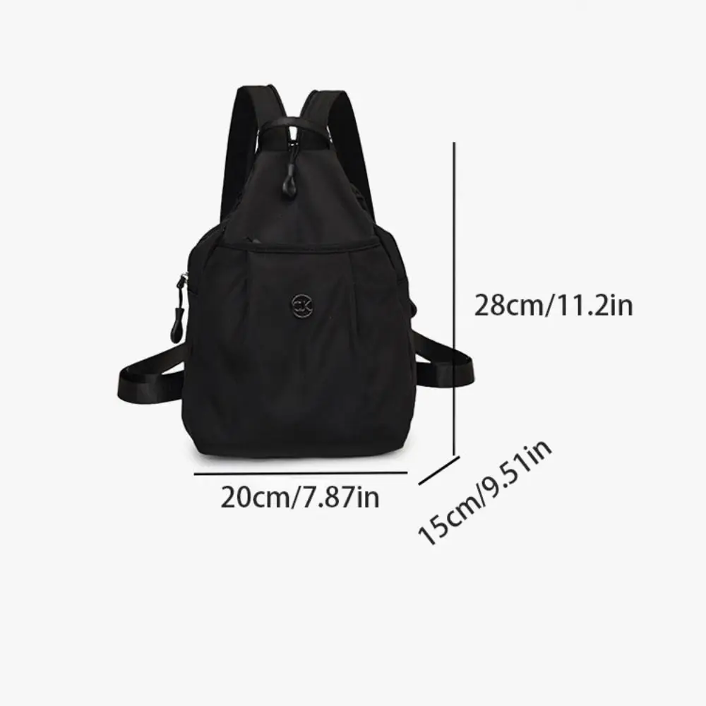 Solid Color Oxford Fabric Backpack Light Weight Nylon Casual Crossbody Bag Adjustable Strap Large Capacity