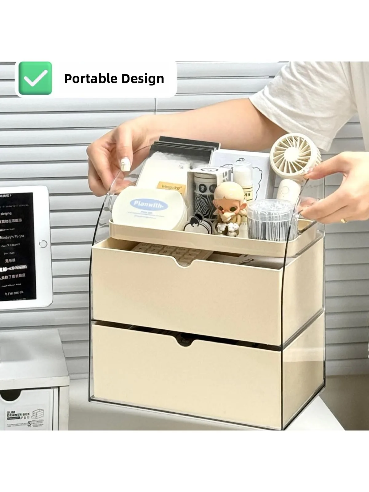 desktop-organizer-box-transparent-multi-functional-drawer-style-stationery-office-student-desk-storage-rack-pen-holder
