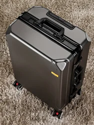 ular Aluminum Frame Lage Carry-On Suitcase with Combination Lo Durable Travel Bag 20 Inch Universal Wheel ABS PC Mate...
