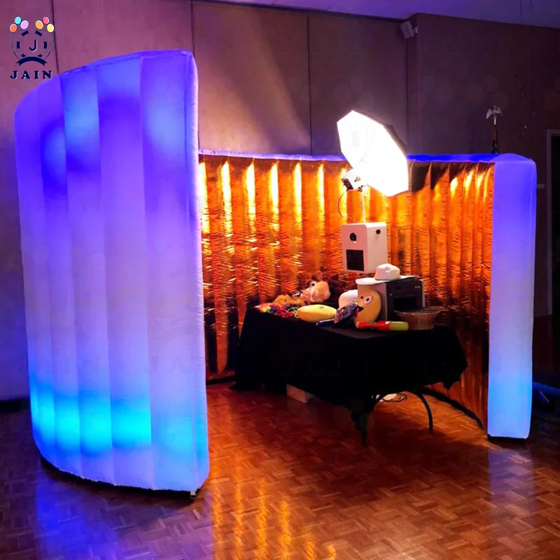 Cabine inflável para fotos, estrutura de parede de fundo, área de resfriamento, cabine inflável para escritório, shows comerciais, decoração de eventos, 10 pés