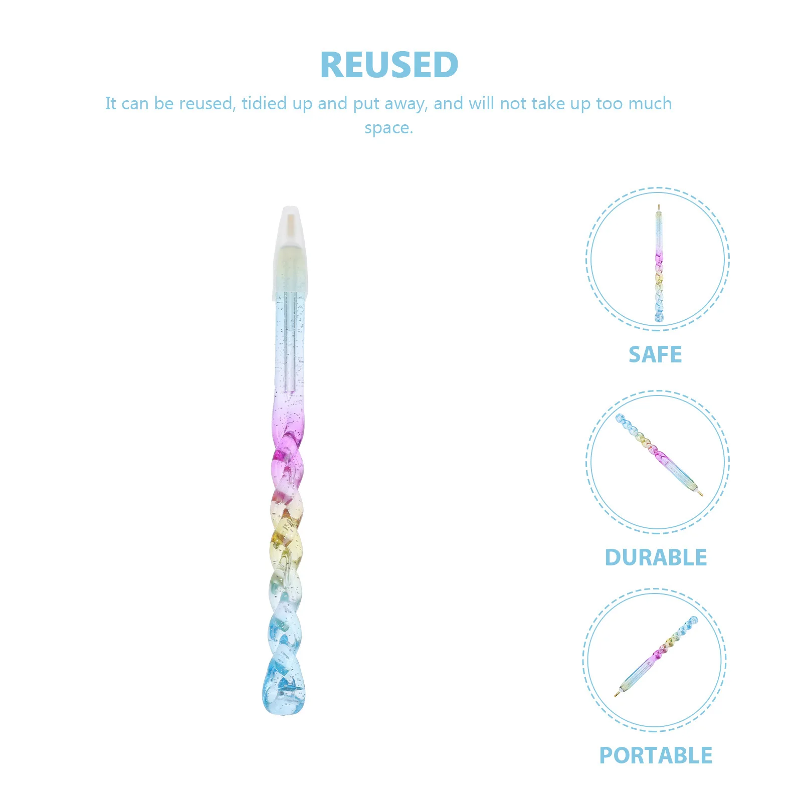 

4pcs Point Drill For Nail Art Diy Lightweight Durable Manicure Tool Gems Picking Pen Diamond Picker Dotting Pen Nail Design