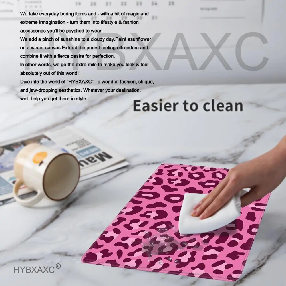 Pink Leopard Print Mouse Pad Small Mouse Pad Desk Pad Desktop Computer Keyboard Wireless Mouse Boy Girl Gift for Play games