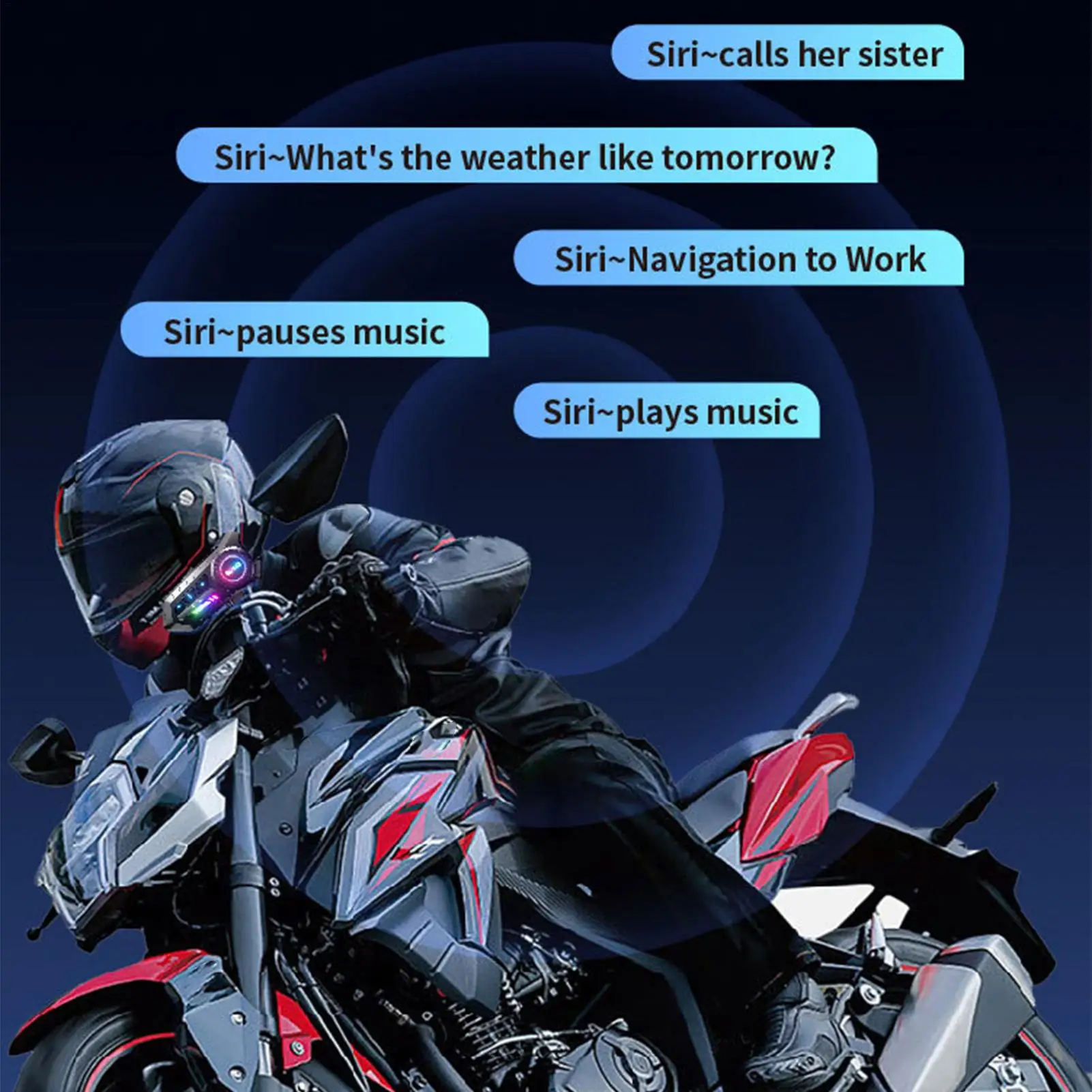 Motorcycle Headset Wireless Smart Helmet Headset Cycling Communication Headphones For Daily Commuting Travel Motorcycle Dirtbike