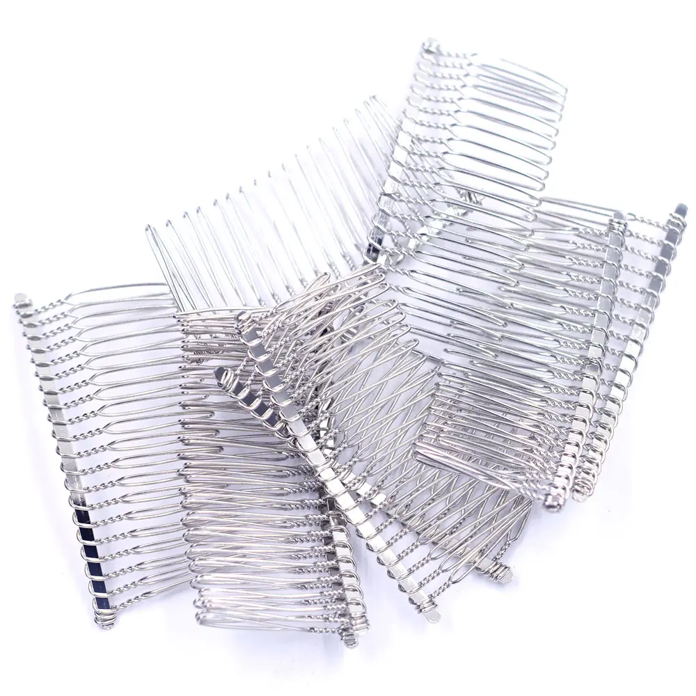 Free Shipping 150Pcs Silver Tone Comb Shape Hair Clips Charms Fashion Jewelry Findings Component 7.8x3.8cm
