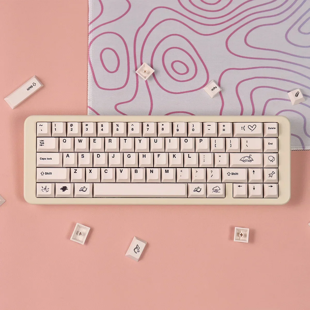 Battery Theme Mechanical Keyboard Keycaps 152 Keys White PBT Sublimation Original Factory Height